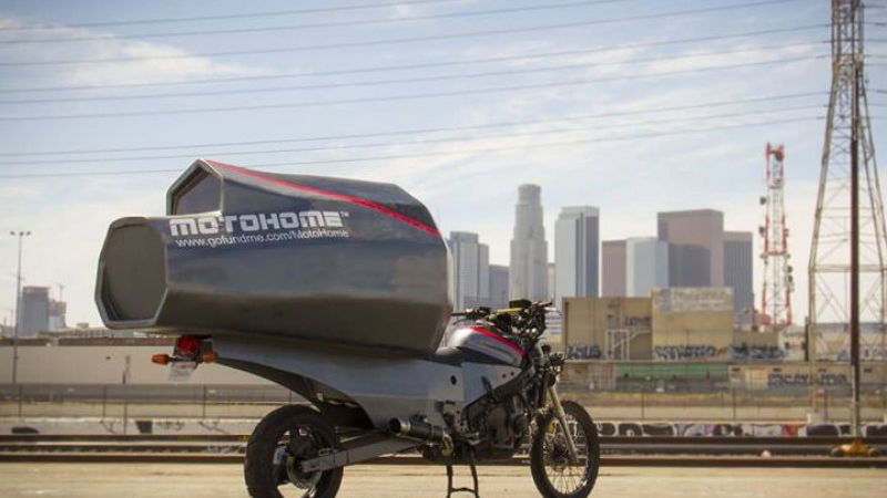 Student builds motorbike camper